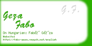 geza fabo business card